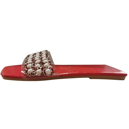 Jsezml Womens Flat Sandals Pearls Rhinestones Clear Sandals Open Toe Slide Sandals Summer Casual Slippers Beach Sandals
Jsezml Womens Flat Sandals Pearls Rhinestones Clear Sandals Open Toe Slide Sandals Summer Casual Slippers Beach Sandals