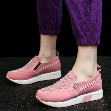 Shoes for Women Rhinestone Platform Sneaker Comfortable Side Zip Wedge Slip On Loafer Shoes
Shoes for Women Rhinestone Platform Sneaker Comfortable Side Zip Wedge Slip On Loafer Shoes