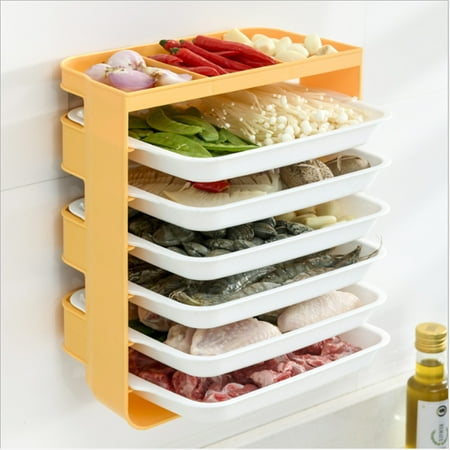1pc Wall-Mounted Multi-layer Kitchen Rack Domestic Hot Pot Portable Storage Rack With Trays Fantastic Storage Rack