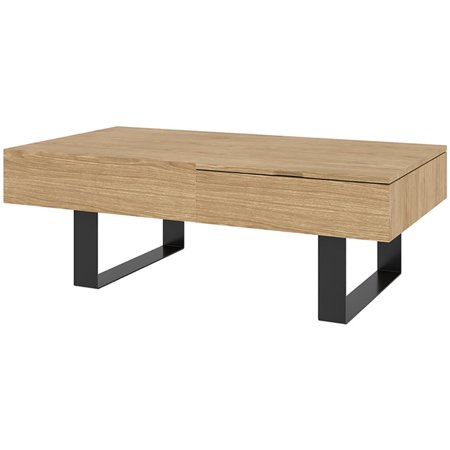 Bestar Lyra Lift Top Storage Coffee Table in Natural Oak