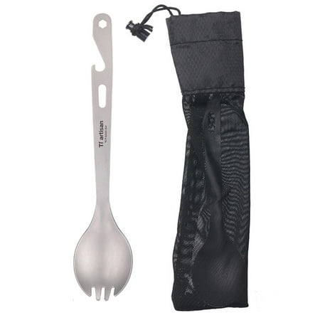 4-in-1 Titanium Spork Fork Spoon Fork Bottle Opener Wrench Utensil Long Handle
4-in-1 Titanium Spork Fork Spoon Fork Bottle Opener Wrench Utensil Long Handle