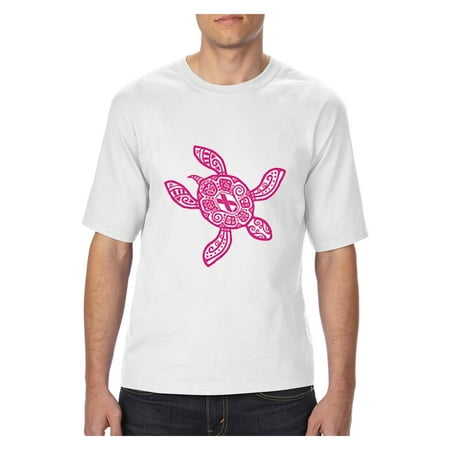 Hawaiian Sea Turtle in Pink Unisex Ultra Cotton T-Shirt Tall Sizes