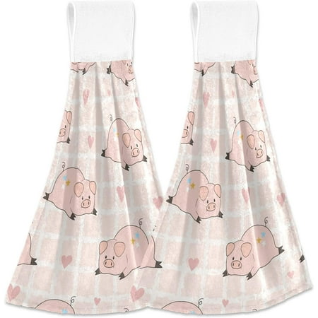 SKYSONIC Hanging Kitchen Towel 12 x 17 Inch Pink Pig Towel Set 2 Pieces of Dry Towels
SKYSONIC Hanging Kitchen Towel 12 x 17 Inch Pink Pig Towel Set 2 Pieces of Dry Towels