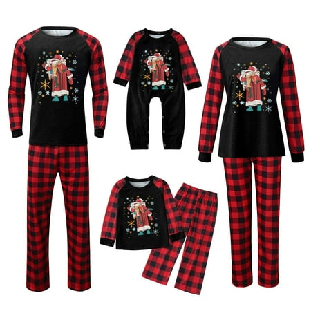 Matching Christmas Family Pajamas Set Holiday Cute Santa Claus Print Top and Plaid Pants Pjs Set for Women Men Kids Couples
Matching Christmas Family Pajamas Set Holiday Cute Santa Claus Print Top and Plaid Pants Pjs Set for Women Men Kids Couples