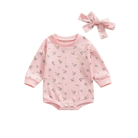 ZIYIXIN 2Pcs Newborn Baby Girls Floral Outfits Long Sleeve Rib Knitted Romper Bodysuit with Headband Set Pink 0-6 Months
ZIYIXIN 2Pcs Newborn Baby Girls Floral Outfits Long Sleeve Rib Knitted Romper Bodysuit with Headband Set Pink 0-6 Months