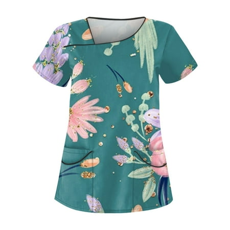 EHTMSAK Plus Size Scrub Tops with Pocket Floral Short Sleeve V-Neck Tops Working Uniform Cartoon Print Blouse Cyan 5X
EHTMSAK Plus Size Scrub Tops with Pocket Floral Short Sleeve V-Neck Tops Working Uniform Cartoon Print Blouse Cyan 5X