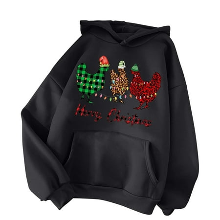 Women Hoodies Casual Long Sleeve Solid Xmas Chicken Graphic Pullover Top Lightweight Hood Sweatshirt Blouse
Women Hoodies Casual Long Sleeve Solid Xmas Chicken Graphic Pullover Top Lightweight Hood Sweatshirt Blouse