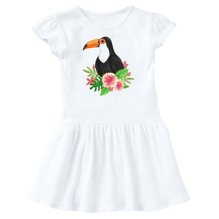 Inktastic Toucan with Hawaiian Flowers Gift Baby Girl Dress