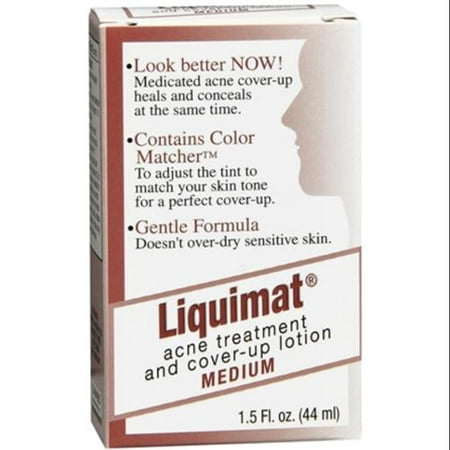 Liquimat Acne Treatment and Cover-Up Lotion Medium 1.50 oz (Pack of 3)