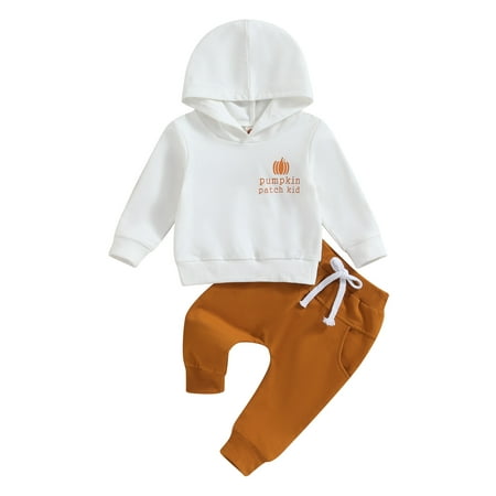 Qtinghua Toddler Baby Boys Halloween Outfits Pumpkin Letter Print Long Sleeve Hoodies Sweatshirt and Long Pants 2Pcs Clothes White 12-18 Months
Qtinghua Toddler Baby Boys Halloween Outfits Pumpkin Letter Print Long Sleeve Hoodies Sweatshirt and Long Pants 2Pcs Clothes White 12-18 Months