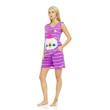 5009S Women Pajamas Short Set Sleeveless Sleepwear Women Sleep Nightshirt Purple 5 XL
5009S Women Pajamas Short Set Sleeveless Sleepwear Women Sleep Nightshirt Purple 5 XL