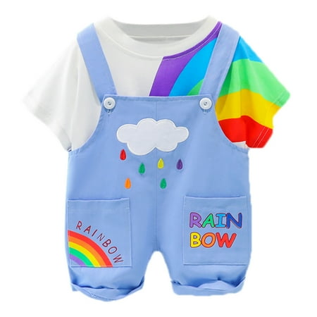 TAIAOJING Toddler Baby Girl Clothes Summer Boy Rainbow Printed Tops+Overalls Suspender Pants Set Outfits For Girl
TAIAOJING Toddler Baby Girl Clothes Summer Boy Rainbow Printed Tops+Overalls Suspender Pants Set Outfits For Girl