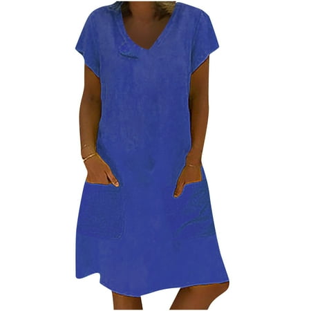 Sweater Dress for Women Sexy Dresses for Women Fashion Women Summer Leisure Plain Dress V-Neck Short Sleeve Loose Fit Dress Sundresses for Women Maxi Dress Savings Clearance Deals Blue 3XL
Sweater Dress for Women Sexy Dresses for Women Fashion Women Summer Leisure Plain Dress V-Neck Short Sleeve Loose Fit Dress Sundresses for Women Maxi Dress Savings Clearance Deals Blue 3XL