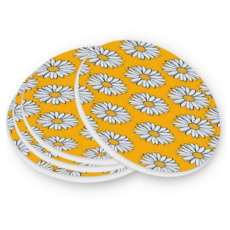 Round Coasters Modern Style Ceramic Coaster Waterproof and Durable Drink Coaster Coasters set of 4 Customizable Coasters 4pcs Yellow Daisy
Round Coasters Modern Style Ceramic Coaster Waterproof and Durable Drink Coaster Coasters set of 4 Customizable Coasters 4pcs Yellow Daisy