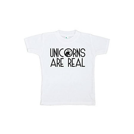 7 ate 9 Apparel Kids Unicorns are Real T-Shirt 5/6T White