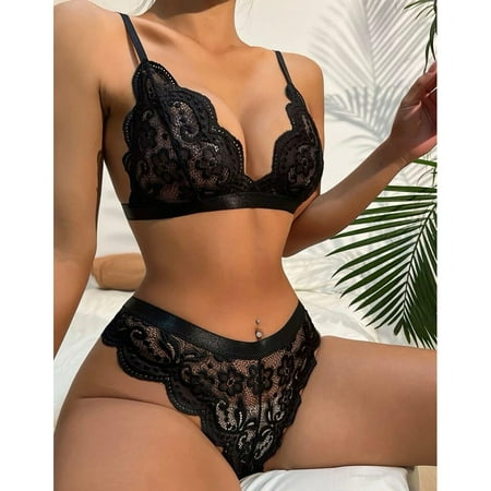 YIWEI Women Sexy Bra G-String Set Lingerie Panties Thong Knickers Nightwear Sleepwear Black 2XL
YIWEI Women Sexy Bra G-String Set Lingerie Panties Thong Knickers Nightwear Sleepwear Black 2XL