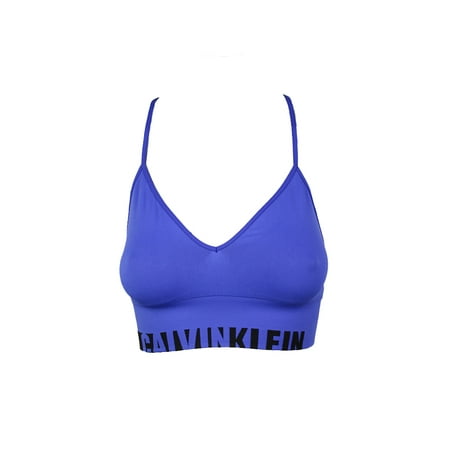 Calvin Klein Blue Logo Long Line Bralette XS