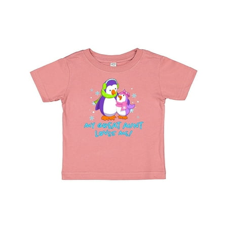 Inktastic My Great Aunt Loves Me! Cute Penguins Gift Baby Girl T-Shirt