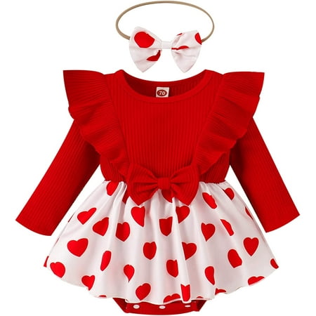 PIKADINGNIS Baby Girls Valentine s Day Clothes Heart Print Ruffle Long Sleeve Romper Dress Cute One Piece Bodysuit with Headband
PIKADINGNIS Baby Girls Valentine s Day Clothes Heart Print Ruffle Long Sleeve Romper Dress Cute One Piece Bodysuit with Headband