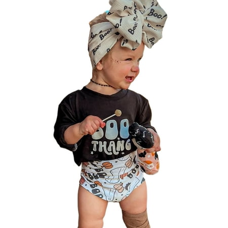 Gwiyeopda Baby Girls Halloween Costume Long Sleeve T-Shirt Ghost Pumpkin Shorts Outfit Set 3 Pieces
Gwiyeopda Baby Girls Halloween Costume Long Sleeve T-Shirt Ghost Pumpkin Shorts Outfit Set 3 Pieces