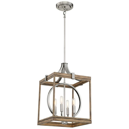 Minka Lavery Country Estates 14 1/2 Wide Wood and Nickel 4-Light Pendant