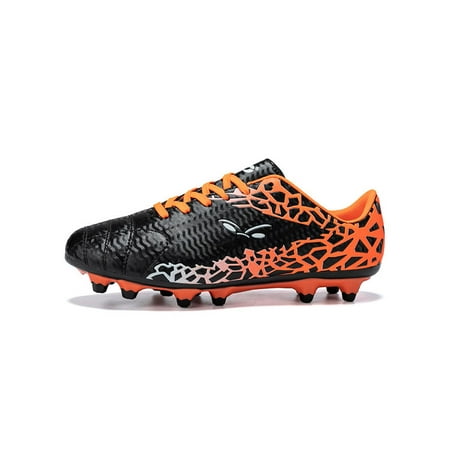Ritualay Womens Mens Football Shoes Sport Soccer Cleats Firm Ground Athletic Shoe Comfort Lightweight Trainers Training Grassland Lace Up Black Orange Long Cleats 3Y
Ritualay Womens Mens Football Shoes Sport Soccer Cleats Firm Ground Athletic Shoe Comfort Lightweight Trainers Training Grassland Lace Up Black Orange Long Cleats 3Y
