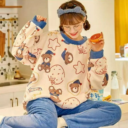 Autumn Winter New Warm Flannel Women s Pajamas Set Long-sleeved Trousers Two-piece Set Cute Soft Home Wear Clothes for Women
Autumn Winter New Warm Flannel Women s Pajamas Set Long-sleeved Trousers Two-piece Set Cute Soft Home Wear Clothes for Women
