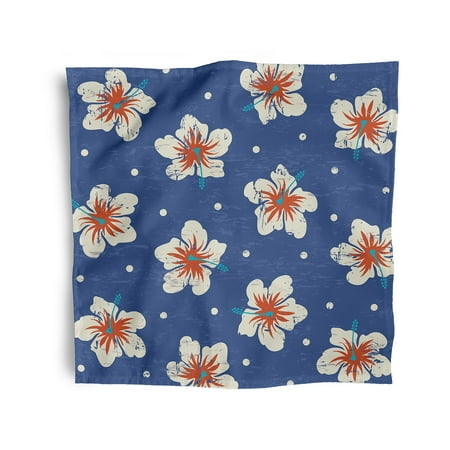 Simply Daisy 18 x 18 Blue Hibiscus Blooms Napkins Set of 4