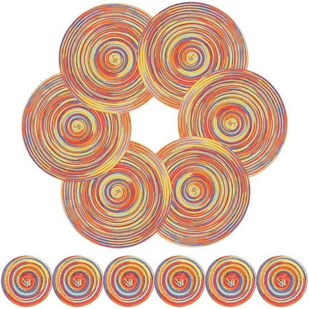 Topboutique Woven Round Placemats Heat Insulation Non Slip Braided Cotton Dinner Table Mats and Coaster for Dining Table Party Christmas (Red Dyed Set of 12)
Topboutique Woven Round Placemats Heat Insulation Non Slip Braided Cotton Dinner Table Mats and Coaster for Dining Table Party Christmas (Red Dyed Set of 12)