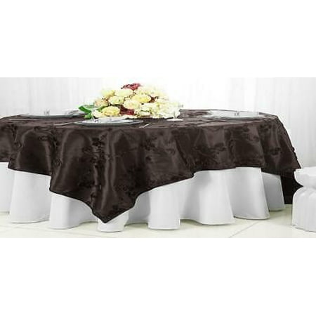 1PK 85 Square Ribbon Taffeta Table Overlays - Chocolate 65591 (1pc/pk)