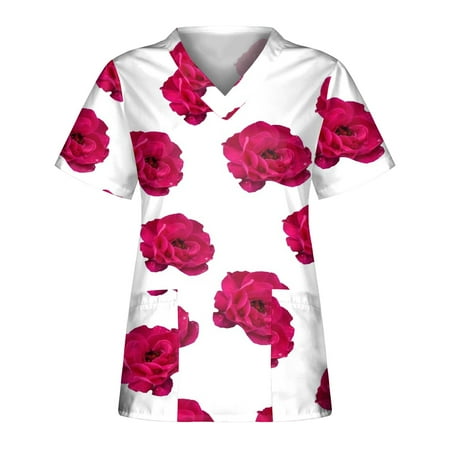 Women Scrub_Top Working Uniform Blouse Short Sleeve V-Neck Workwear T-Shirt with Pocket Comfy Tops L
Women Scrub_Top Working Uniform Blouse Short Sleeve V-Neck Workwear T-Shirt with Pocket Comfy Tops L