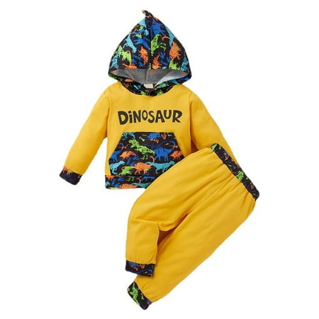 YOYOXIU Baby Boys Clothes Baby Boys 2PCS Outfits Letter Dinosaur Print Long Sleeve Hooded Top Pants Set 3-24M Boys Fall Winter Clothes Yellow
YOYOXIU Baby Boys Clothes Baby Boys 2PCS Outfits Letter Dinosaur Print Long Sleeve Hooded Top Pants Set 3-24M Boys Fall Winter Clothes Yellow