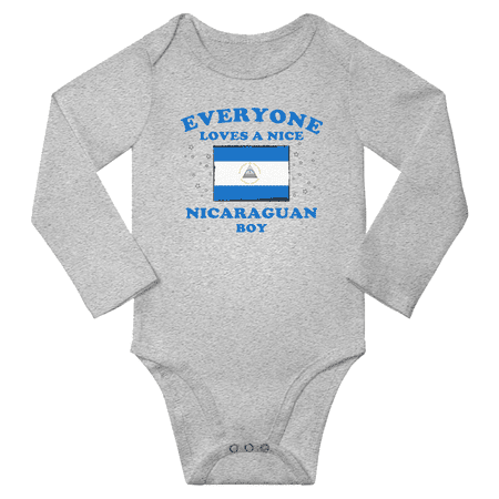Everyone Loves a Nice Nicaraguan Boy Baby Long Slevve Rompers Bodysuit (Gray 3-6 Months)
Everyone Loves a Nice Nicaraguan Boy Baby Long Slevve Rompers Bodysuit (Gray 3-6 Months)