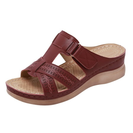 Fsqjgq Summer Sandals Women Strappy Sandals Ladies Summer New Summer Classic Wedge Stitched Leather Ladies Sandals Fashion Ladies Sandals Size 37 Red
Fsqjgq Summer Sandals Women Strappy Sandals Ladies Summer New Summer Classic Wedge Stitched Leather Ladies Sandals Fashion Ladies Sandals Size 37 Red