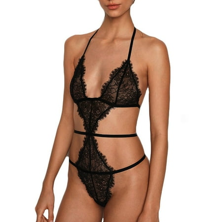 LONKITO New Women Sexy Lingerie Black Eyelash Lace Teddy Babydoll Nightwear Underwear Black S M L
LONKITO New Women Sexy Lingerie Black Eyelash Lace Teddy Babydoll Nightwear Underwear Black S M L
