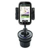 Unique Auto Cupholder and Suction Windshield Dual Purpose Mounting System for Motorola Kobe - Flexible Holder System Includes Two Mount Options