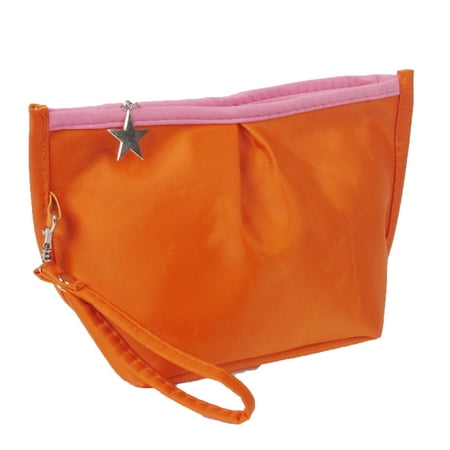 Metallic Star Shape Zip Wallet Purse Bag Coins Cash Holder Orange for Woman