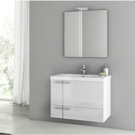 ACF by Nameeks ACF ANS02-GW New Space 31-in. Single Bathroom Vanity Set - Glossy White