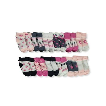 Isaac Mizrahi Baby Girls 12-Pack Socks - pink/multi 0 - 12 months