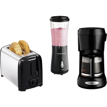 Hamilton Beach Toaster, Blender and Coffee Maker Value Bundle, Black