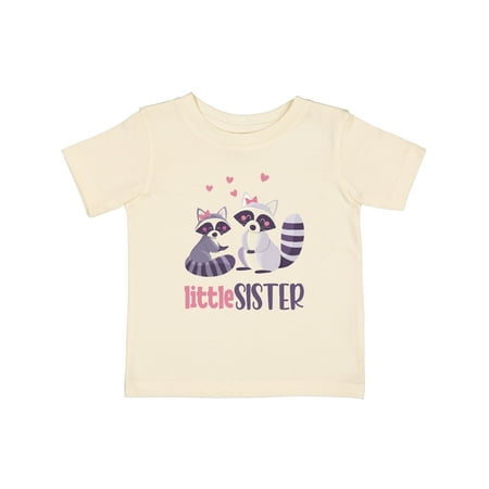 Inktastic Little Sister Raccoons with Bows Gift Baby Girl T-Shirt