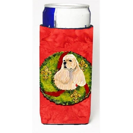 Cocker Spaniel Cristmas Wreath Michelob Ultra bottle sleeves For Slim Cans