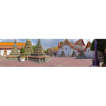 Architectural feature of a temple Wat Pho Bangkok Thailand Canvas Art - Panoramic Images (27 x 9)