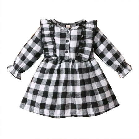 HESHENG Christmas Clothing for Toddler Kids Baby Girls Plaid Printed Ruffle Long Sleeve Clothes Xmas Princess Dress Black 12-18 Months
HESHENG Christmas Clothing for Toddler Kids Baby Girls Plaid Printed Ruffle Long Sleeve Clothes Xmas Princess Dress Black 12-18 Months