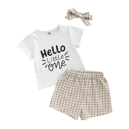 KIMI BEAR Infant Baby Girls Shorts Outfits 12 Months Infant Girls Summer Clothes 18 Months Girls Sweet Letter Print Short Sleeve T-shirt Checked Shorts 2PCs Set White
KIMI BEAR Infant Baby Girls Shorts Outfits 12 Months Infant Girls Summer Clothes 18 Months Girls Sweet Letter Print Short Sleeve T-shirt Checked Shorts 2PCs Set White