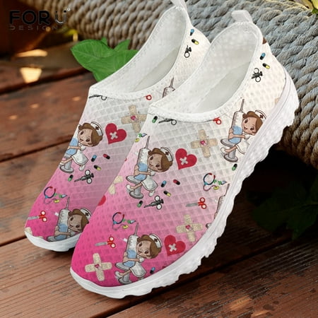 FORUDESIGNS Casual Summer Ladies Slip On Sneakers Lovely Cartoon Nurse Pattern Flats Shoes Red and White Gradient Women Footwear
FORUDESIGNS Casual Summer Ladies Slip On Sneakers Lovely Cartoon Nurse Pattern Flats Shoes Red and White Gradient Women Footwear