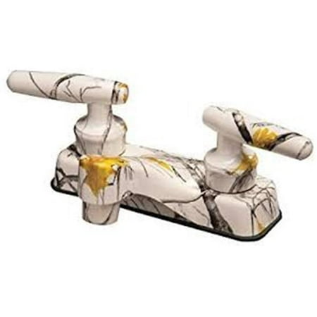 4 in. Value Added Lavatory with Lever Handles White Camouflage