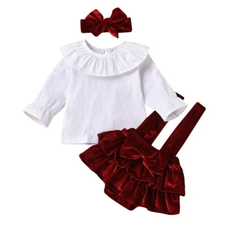 Newborn Baby Girl Clothes Toddler Long Sleeve Ruffle Romper Top with Red Tutu Skirt Headband Set 0-24M
Newborn Baby Girl Clothes Toddler Long Sleeve Ruffle Romper Top with Red Tutu Skirt Headband Set 0-24M