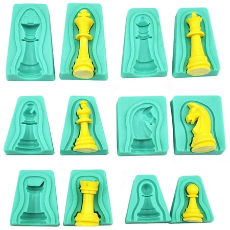 12pcs Chess Chocolate Mould Silicone Creative Cake Mold DIY Baking Tools