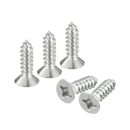 #12x3/4 Wood Screws 25 Pack Phillips Self Tapping Screws 304 Stainless Steel